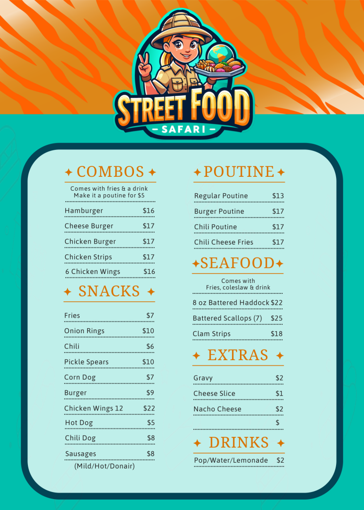 street-food-safari-gagetown-farmers-market-menu