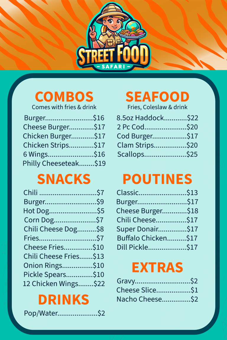 street Food Safari Menu